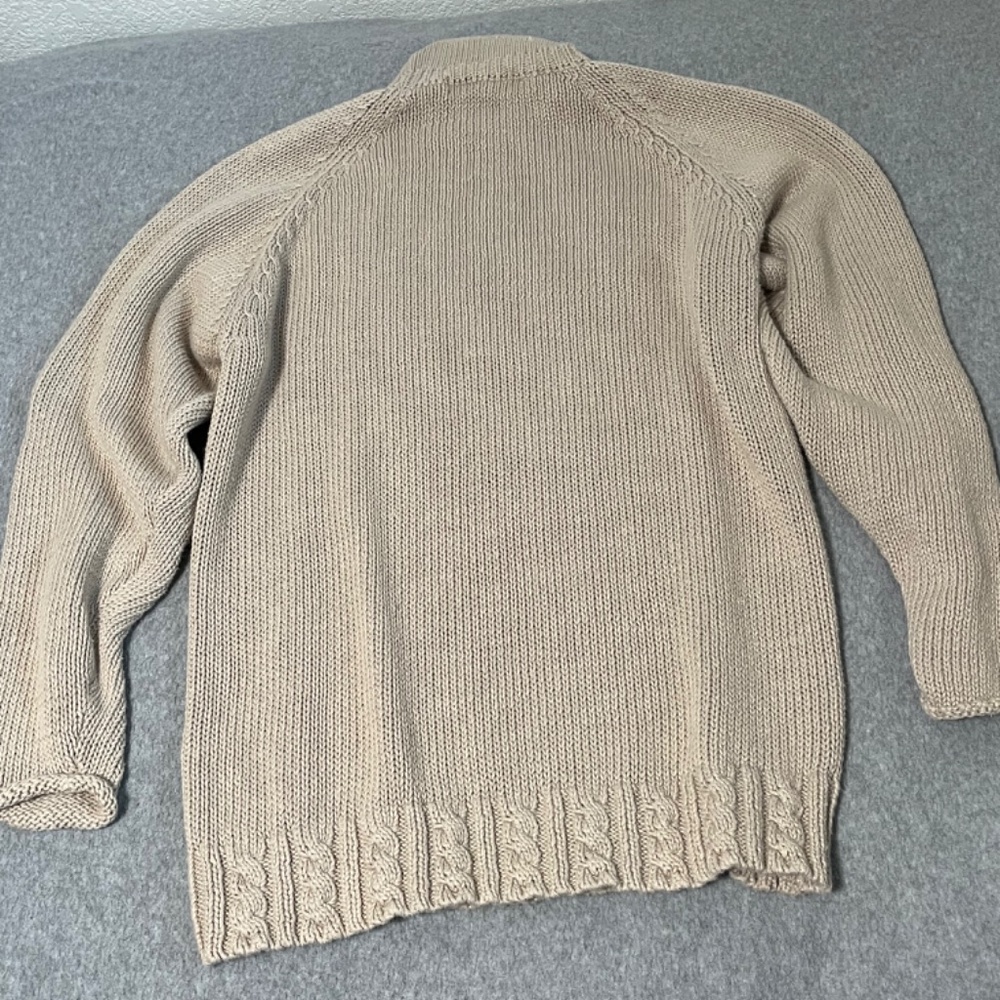 Vintage Rolled Turtleneck Sweater Womens Small Cable Knit Fisherman Preppy A… - Picture 6 of 9
